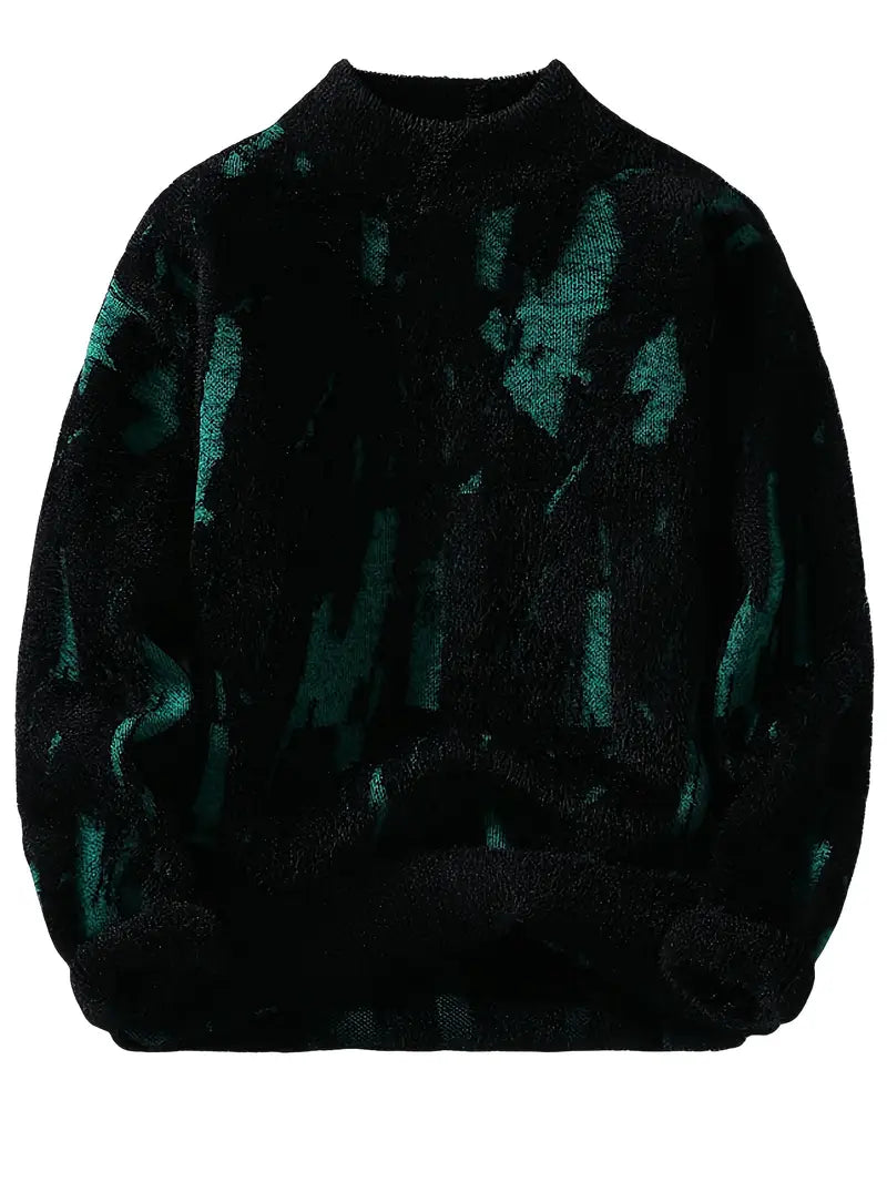 Commisely Abstract Black & White Knitted Sweater